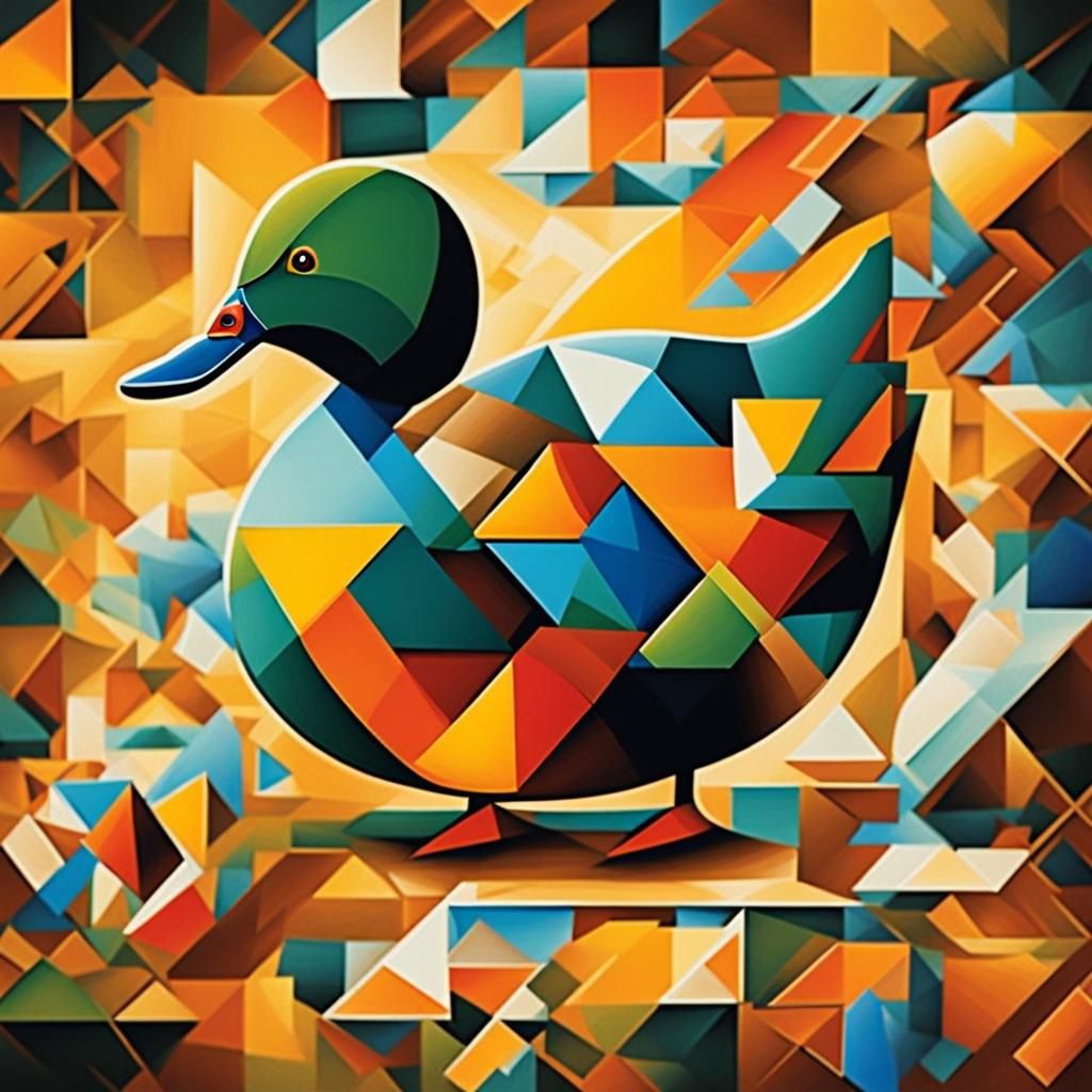 Cubist Duck in Abstracted Geometries