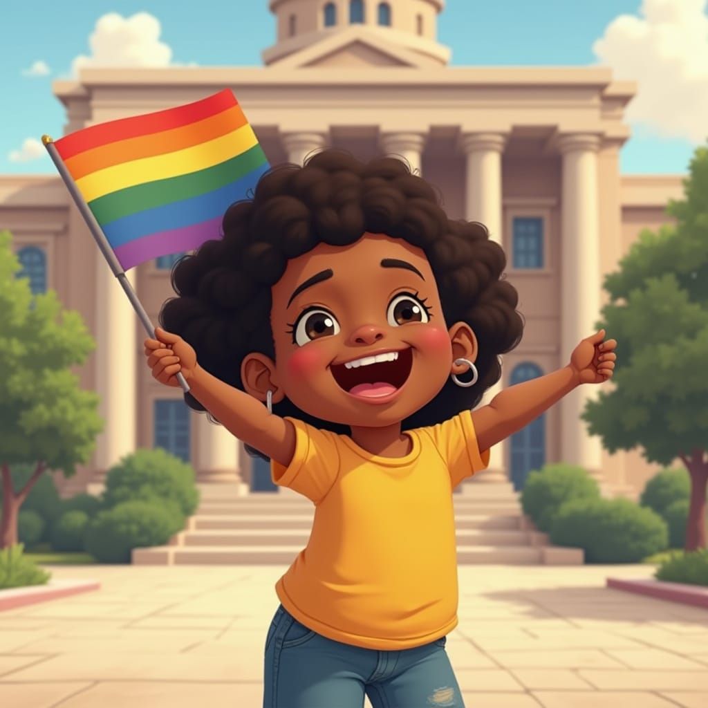 Little Girl Celebrates Pride: Pixar-Inspired Animation