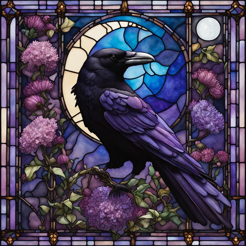 Stained Glass Crow