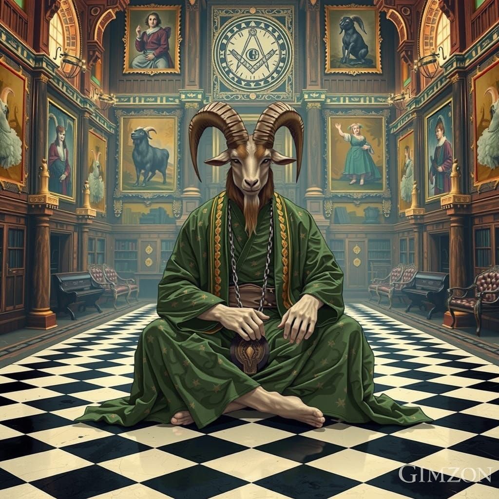 Goat-Man Pan in Masonic Lodge: Anime Key Visual