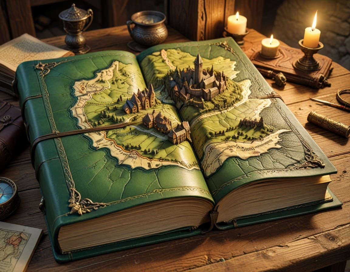 Fantasy Book Reveals 3D Medieval Village Map