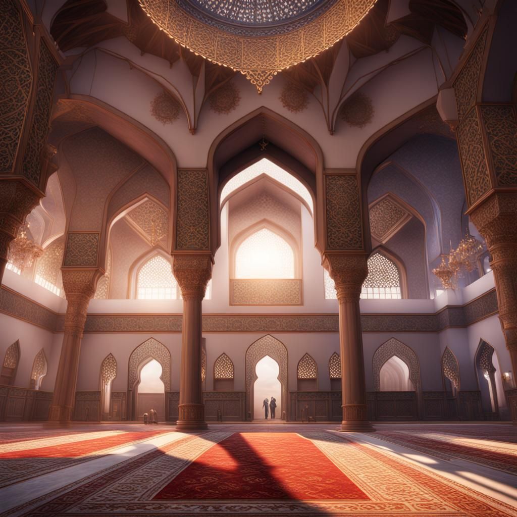 Hyperrealistic Eid Celebration at Mosque