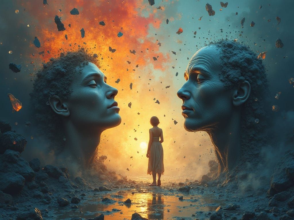 Inside-Out Photoillustration Debris of Human Curiosity