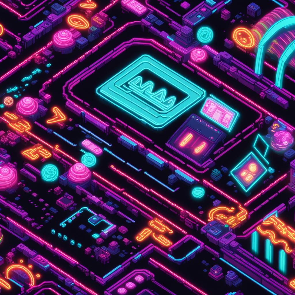 Retro Arcade Leaderboard in 80s Neon Pixel Art