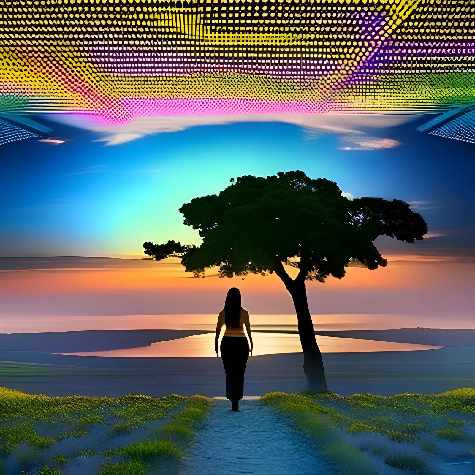 Matrix Code Overlay in Glitchcore Digital Art