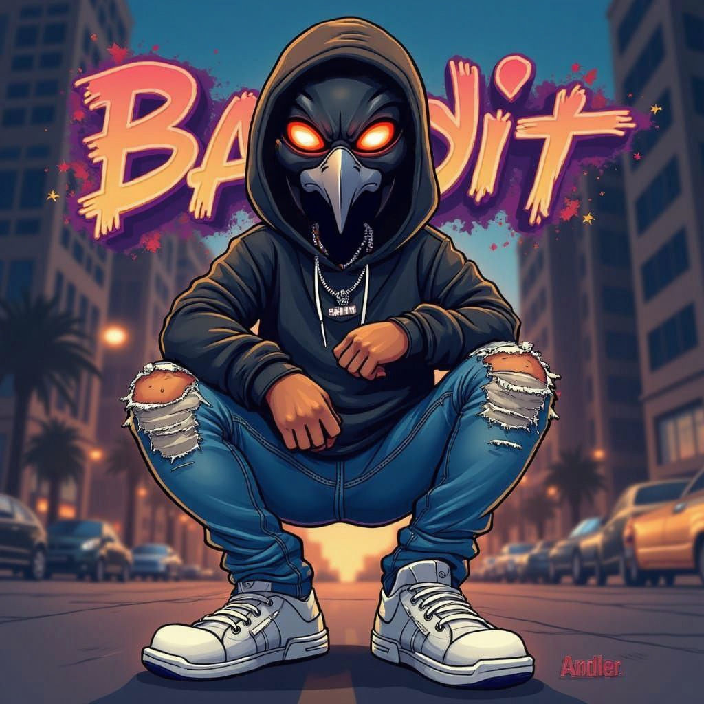 Hip-Hop Artist Bandit in Streetwear Style