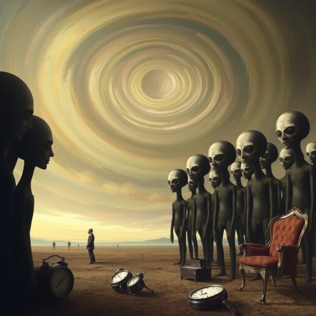 Ethereal Figures Trapped in a Dreamlike Existential Limbo