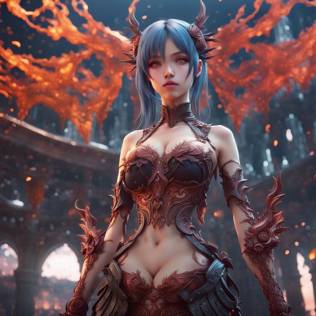 Detailed Anime Girl in Fantasy Concept Art