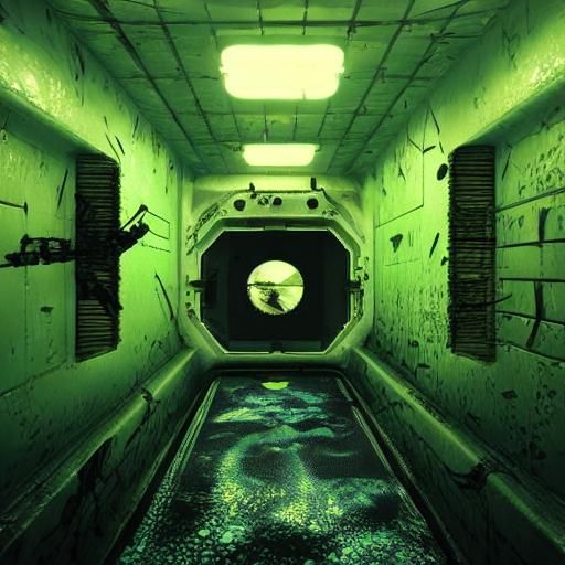 Retro Horror: Underwater Research Center in 80s Style