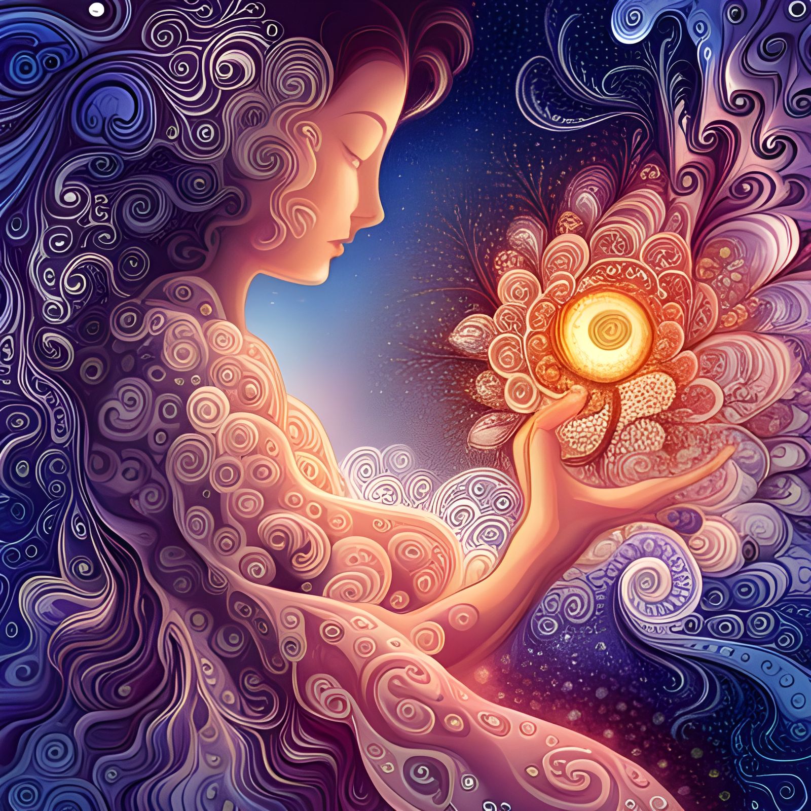 Suminagashi Art: Dancing Youth in Fractal Light