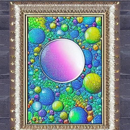 Pentagon Diamond Painting with Bubbles and Rain