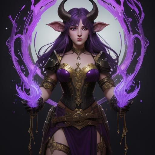 Detailed Dark Fantasy Female Satyr Concept Art
