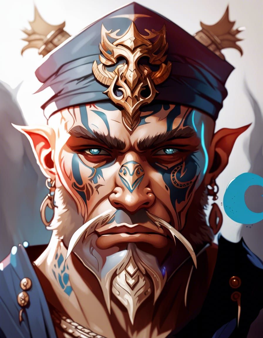 Goliath Sailor Portrait with Tribal Tattoos