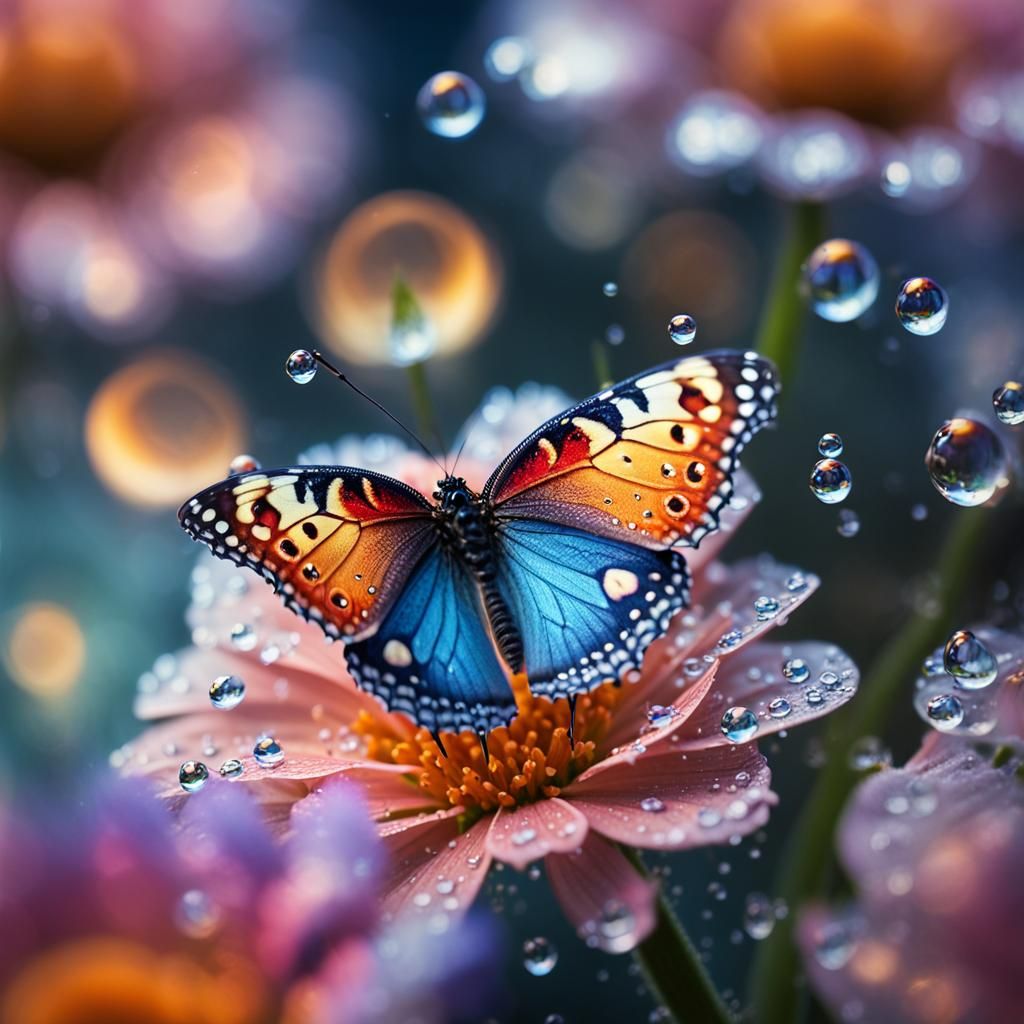 Butterfly on Flower: Hyper-Realistic Macro Photography