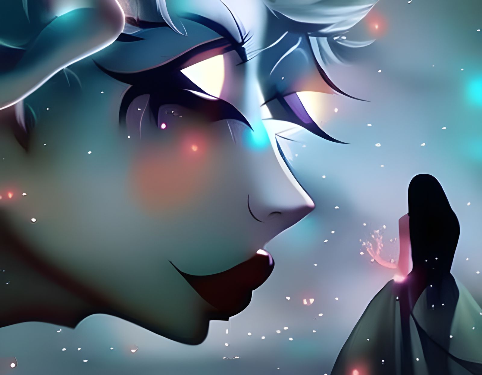 Ethereal Figures in Misty Moonlight Dreamscape