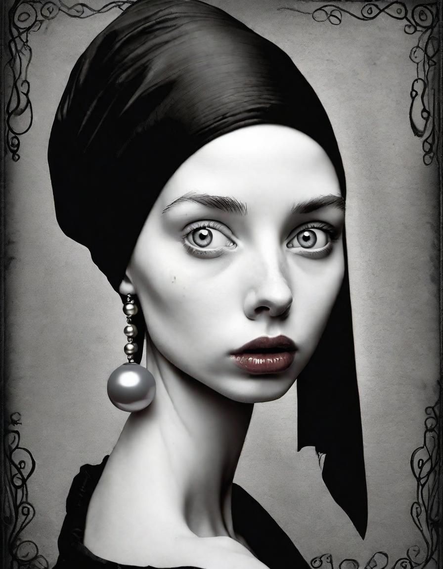 Girl with Pearl Earring in Burtonesque Style
