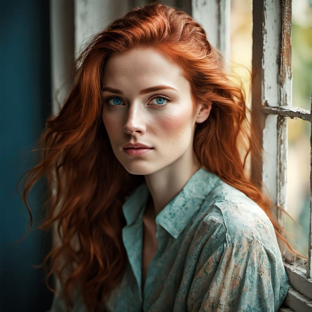 Serene Woman by Window in Soft Daylight