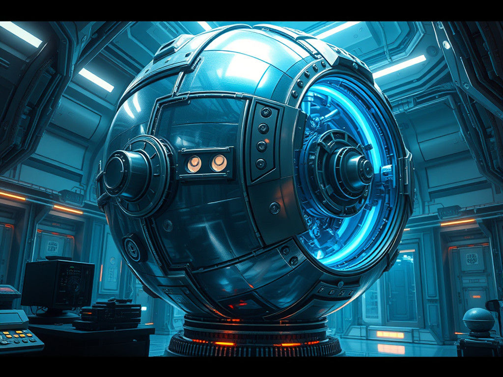 Futuristic Laboratory with Massive Macroscope