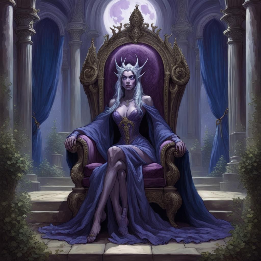 Moon Elf Queen in Palace Throne Room
