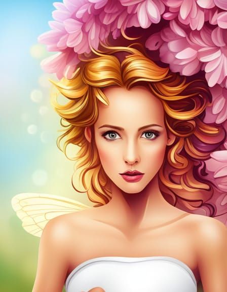 Whimsical Honey Bee Fairy Vector Illustration