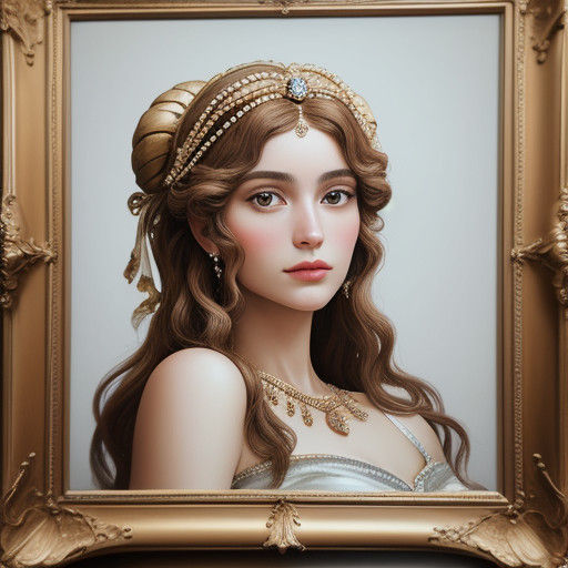 Timeless Portrait of Eros and Beauty in Classical Style