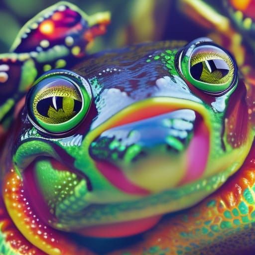 Frog in Glass Globe Still Life, Hyperrealistic