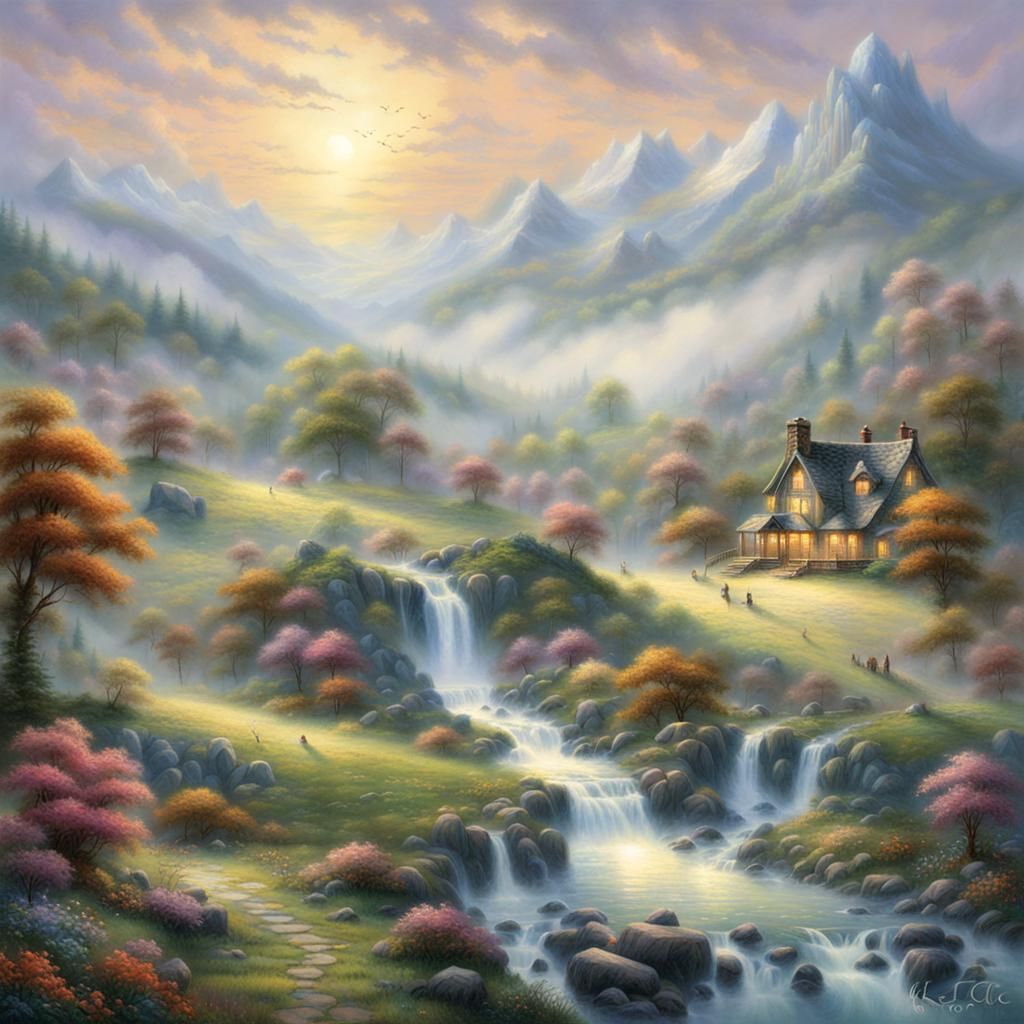 Ethereal Fantasy Splendor Plains in Mist