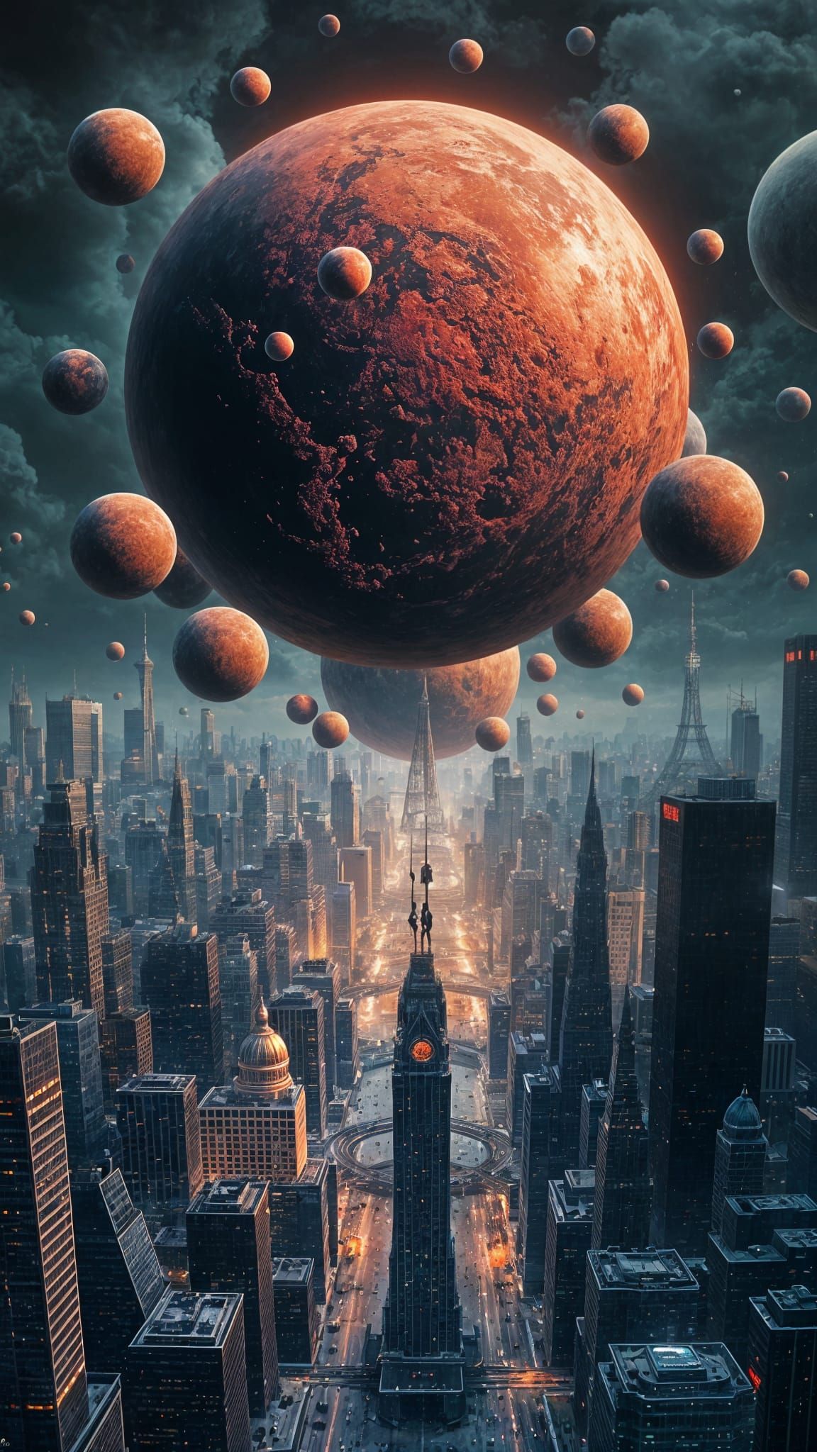 Surreal Visionary Jumps Over City in Psychedelic Colors