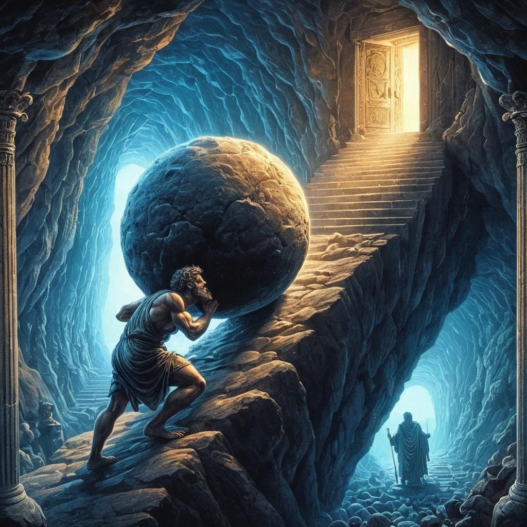 Sisyphus's Eternal Struggle in the Underworld