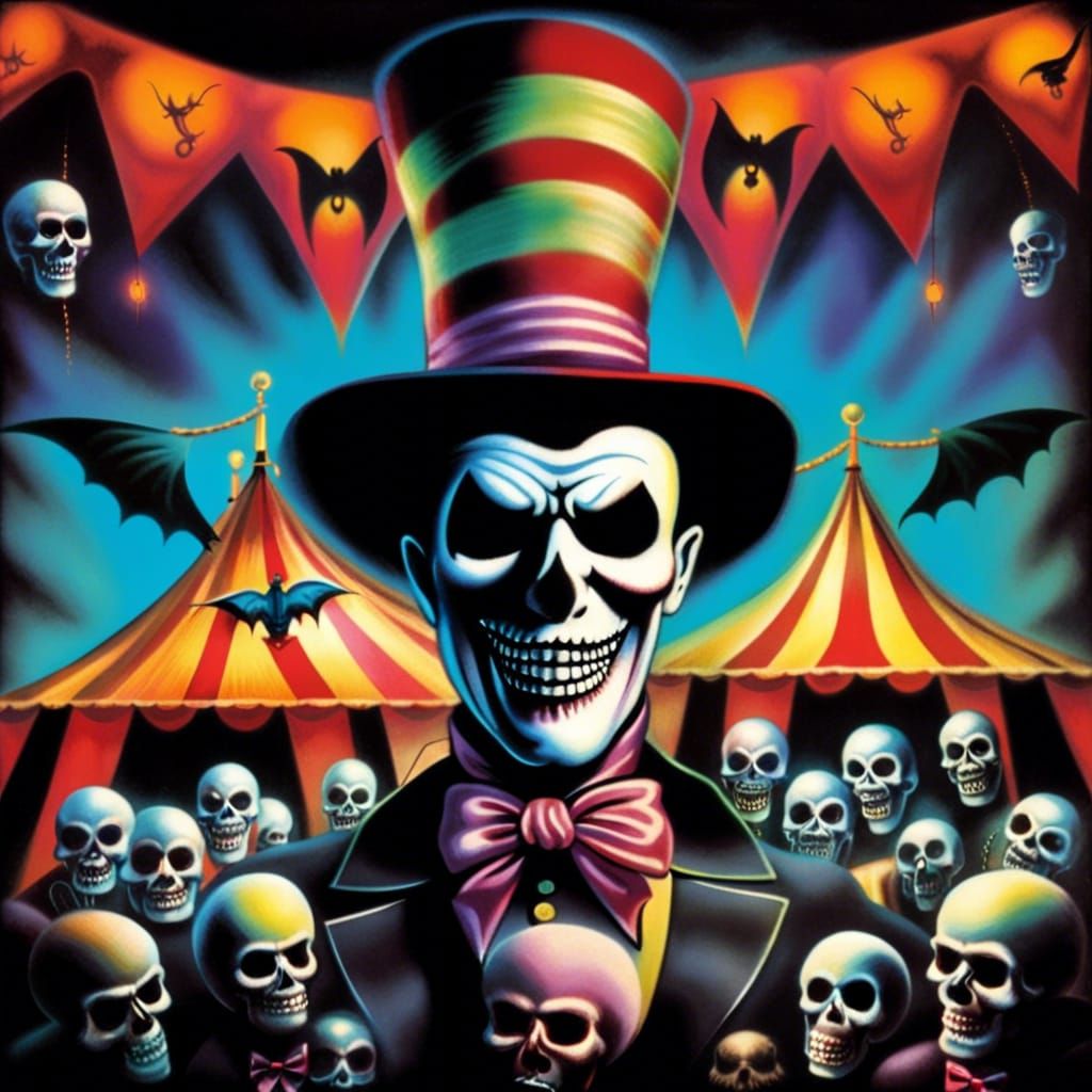 80s Airbrushed Single Cover: Sinister Circus
