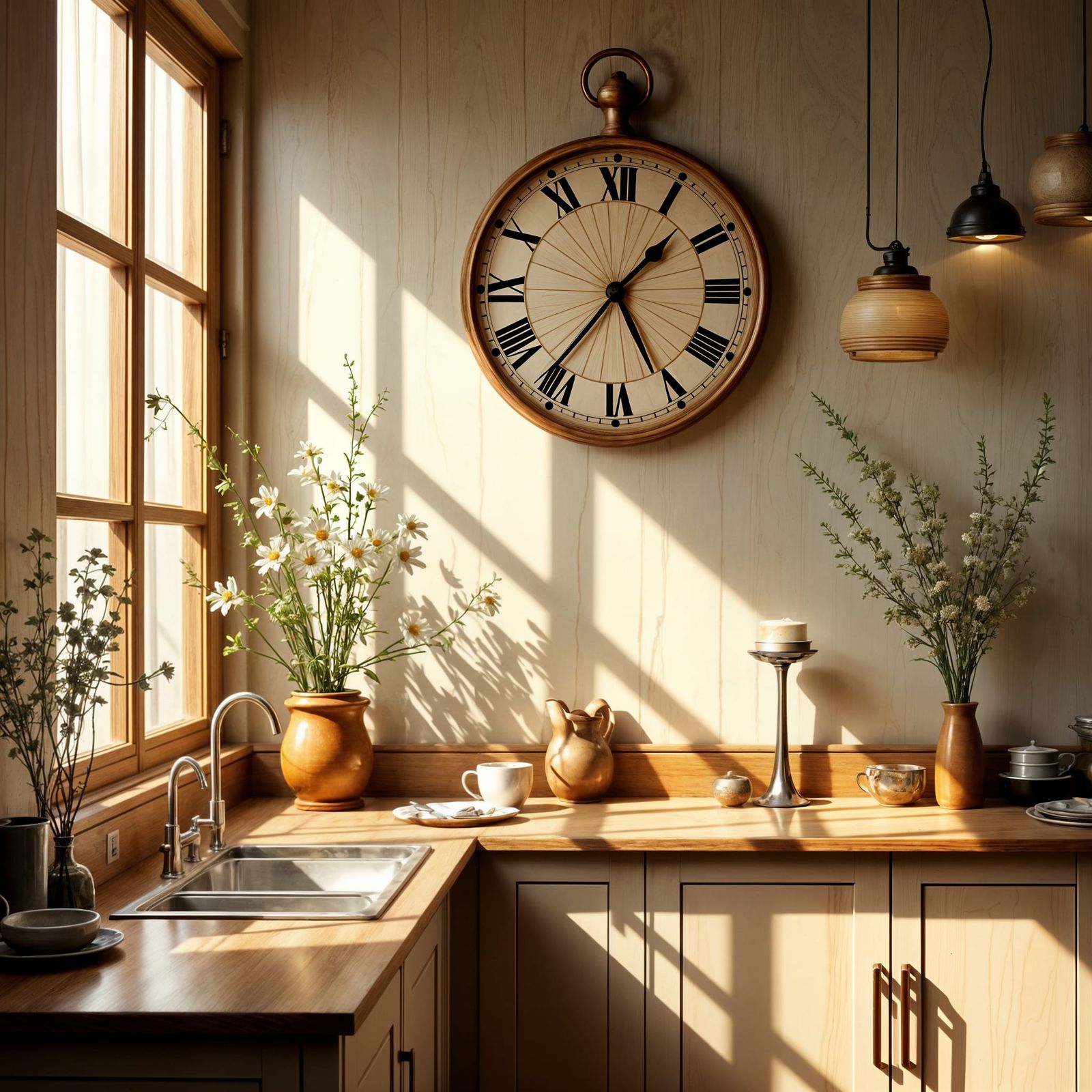 "Sunlit Stillness in the Studio Kitchen"