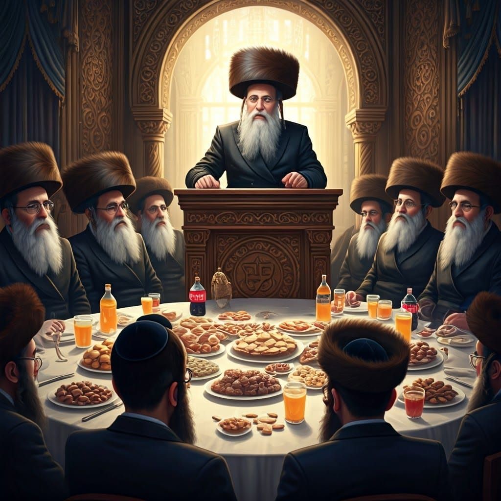 Orthodox Jewish Man Lecturing, Detailed Matte Painting