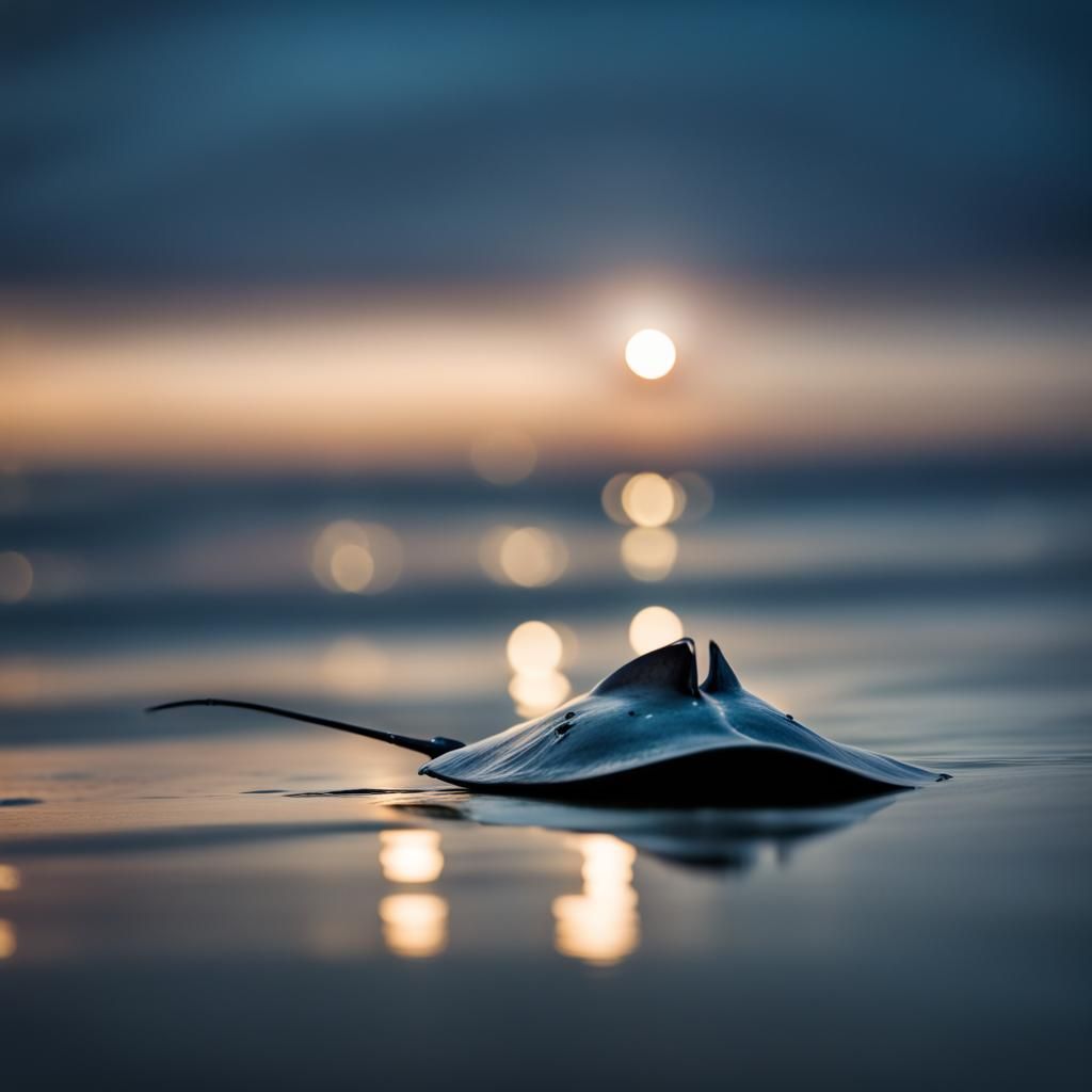 Stingray in Moonlight: Professional Ocean Photography