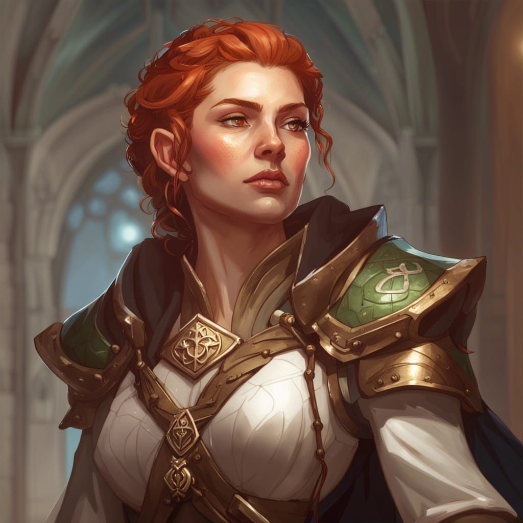 Elegant Elf Cleric Portrait in Dynamic Lighting
