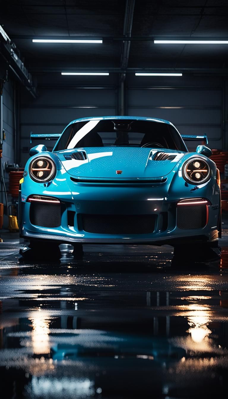 Porsche GT3 RS in Dark Garage: Unreal Engine 5