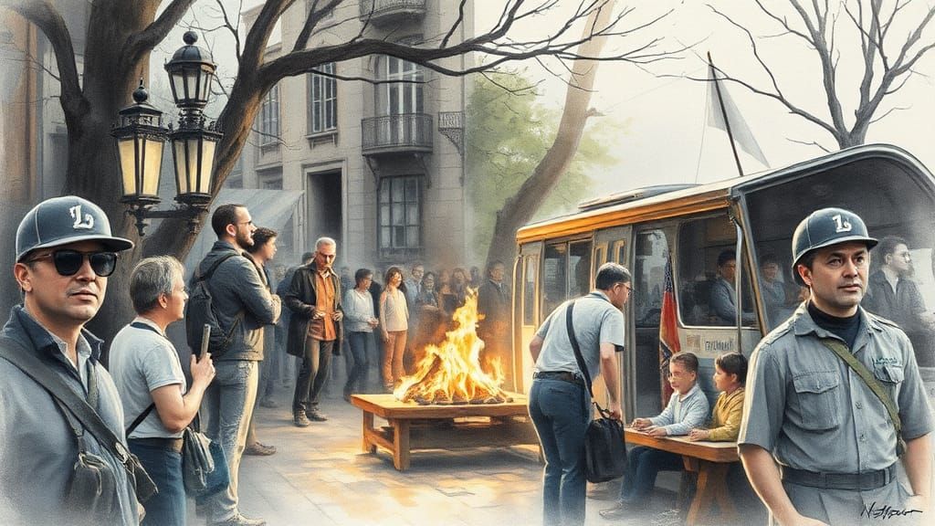 Watercolor Charcoal Close Up of a Random Scene