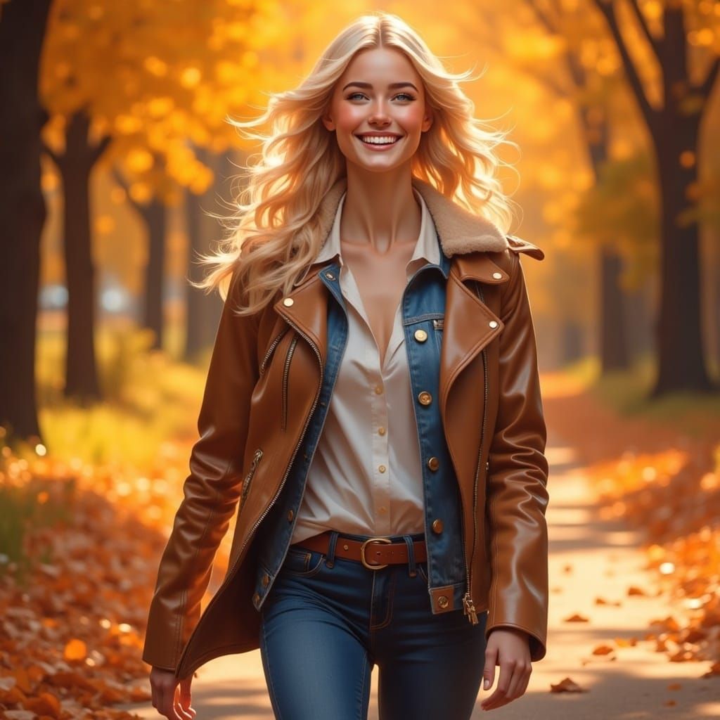 Julie is back and out for an autumnal stroll (new Flux Lora ...
