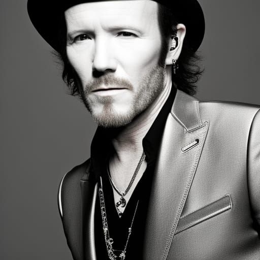 Scott Weiland Hyperrealistic Portrait with Dramatic Lighting