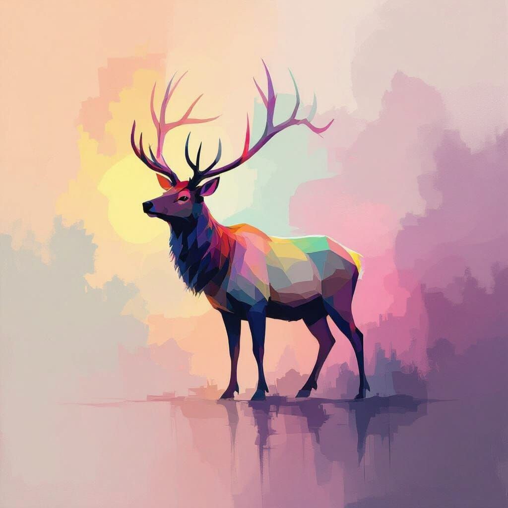 An abstract acrylic oil painting