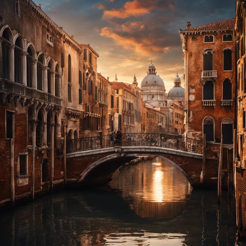 Venice's Constitution Bridge Reflected: Digital Matte Painti...