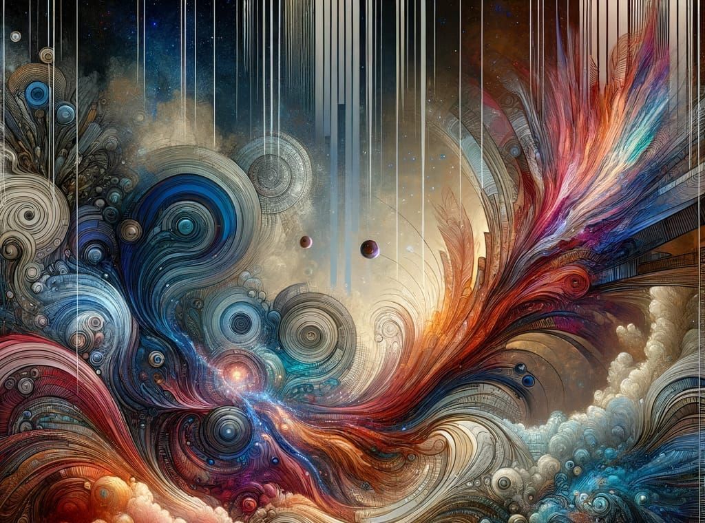 Abstract Lines in Detailed Matte Painting