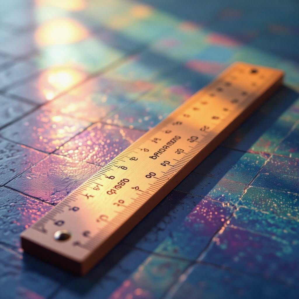 Twenty Centimeter Ruler with Inscription in Realistic Style