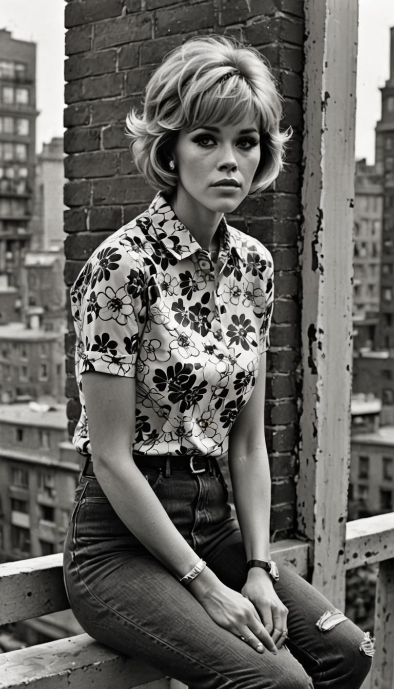 Jane Fonda, 1967, Flower Power girl