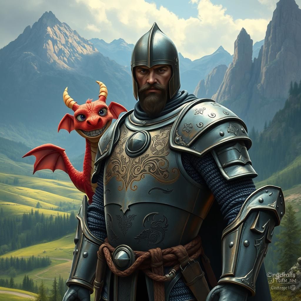 Stoic Knight Photobombed by Goofy Dragon