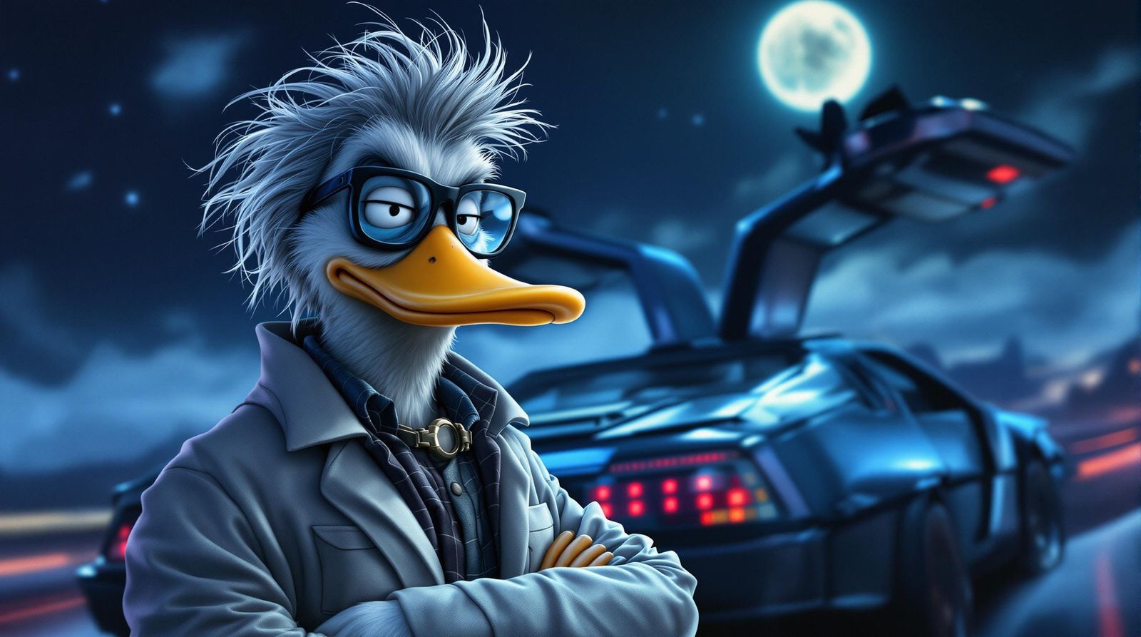 Mysterious Duck in Time Traveler's Regalia