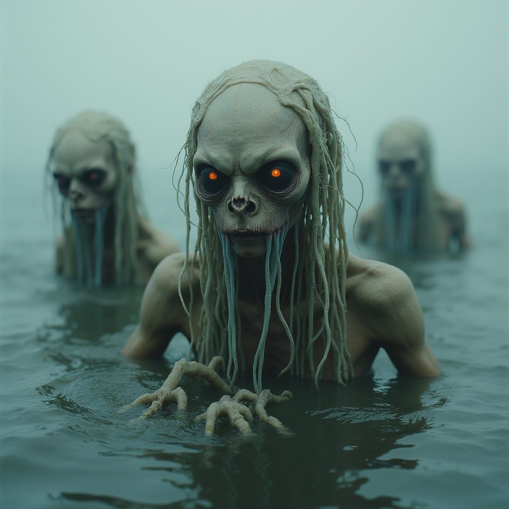 Grotesque Biomechanical Sea Beings Emerge from Icy Depths