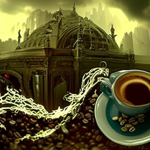 Epic Coffee Cup Digital Matte Painting