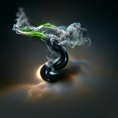 Rising Smoke Tendril: Hyperrealistic Digital Art