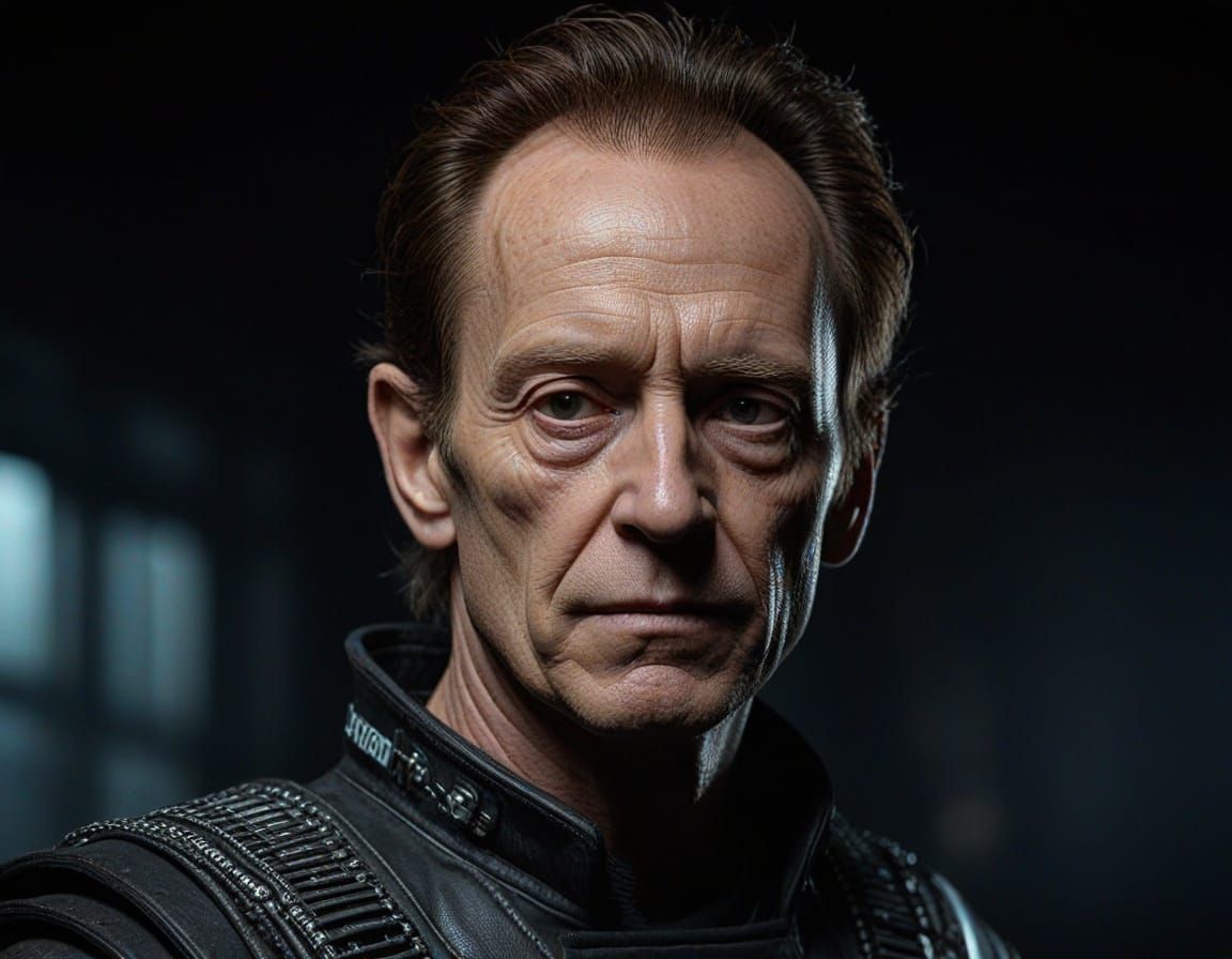 Android Bishop in a Futuristic Space Station