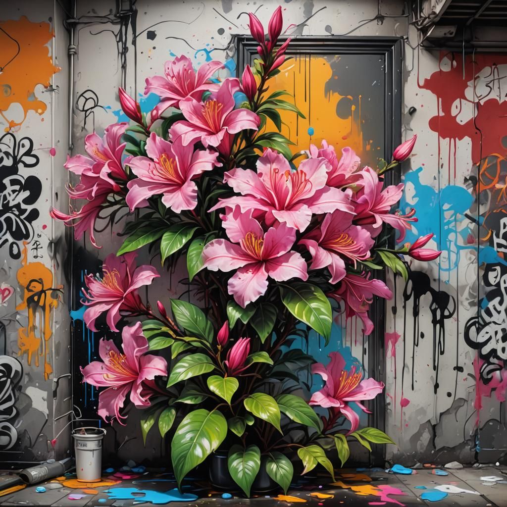 Azalea in Feng Shui Apartment: Graffiti Art Style